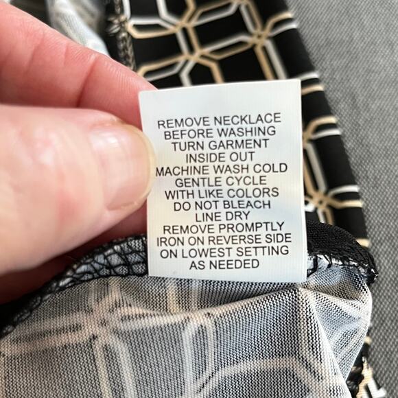 NY Collection 3/4 Sleeve Blouse Jacket Combo x Necklace Black Petite Small NWT - Picture 15 of 16